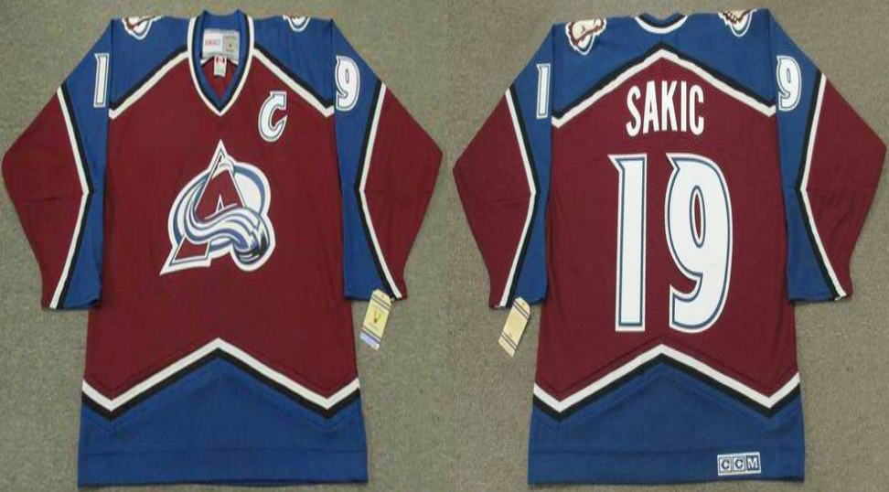 2019 Men Colorado Avalanche #19 Sakic red CCM NHL jerseys